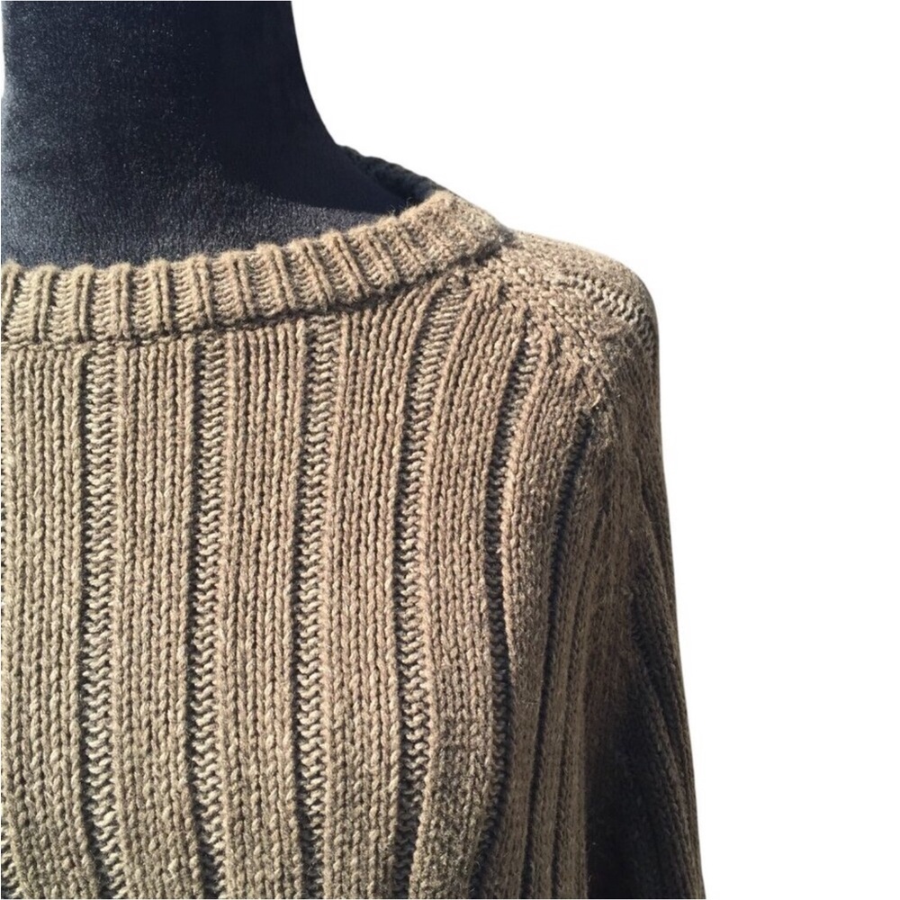 Vintage Men's Woolrich Olive Green Cable Knit Sweater